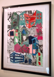 screenprint/ monoprint / collage by Abbie Birmingham, entitled "South Park" featured in the All Member Review